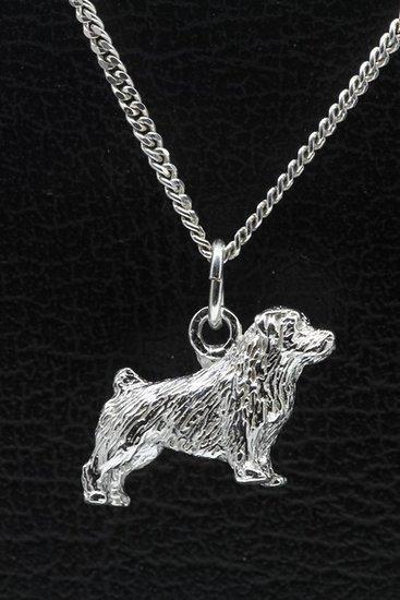 Zilveren Norfolk terrier ketting hanger - groot, Sieraden, Tassen en Uiterlijk, Kettinghangers, Verzenden