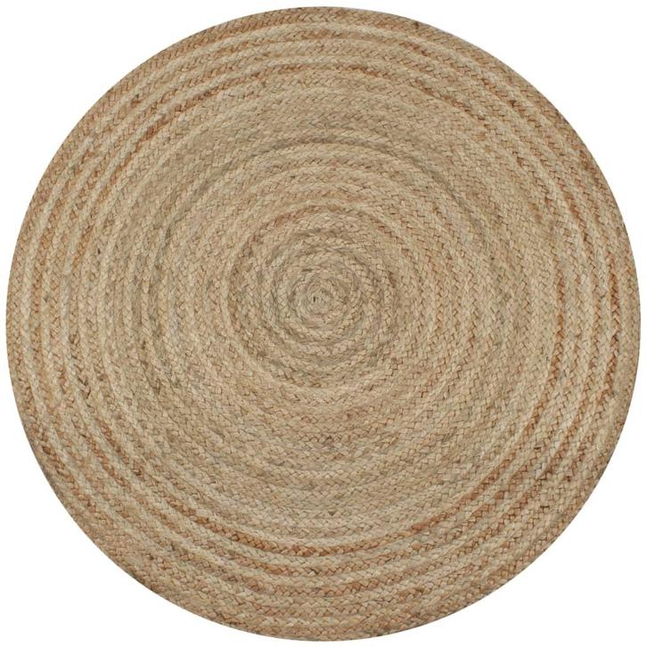 vidaXL Tapijt rond 120 cm gevlochten jute, Huis en Inrichting, Stoffering | Tapijten en Kleden, Beige, Nieuw, Verzenden