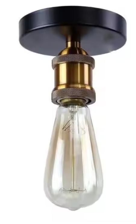 Retro Industriële Plafondlamp – E27 Metalen Kap Armatuur, Huis en Inrichting, Lampen | Plafondlampen, Nieuw, Verzenden