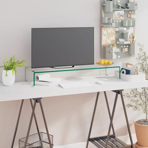 vidaXL Tv-meubel/monitorverhoger transparant 90x30x13 cm, Huis en Inrichting, Kasten | Televisiemeubels, 25 tot 50 cm, Nieuw, Glas
