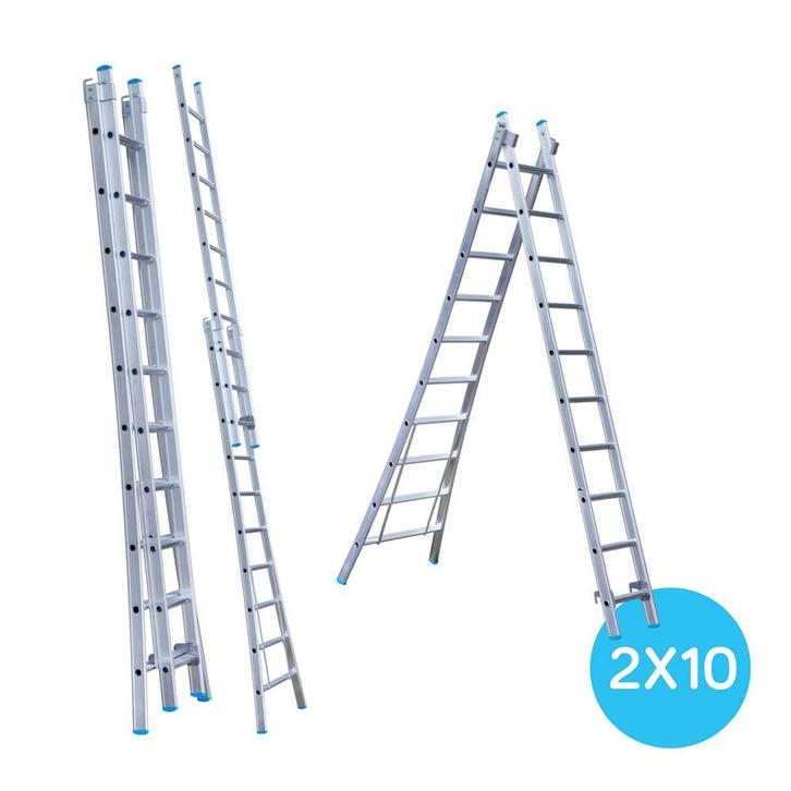 Eurostairs Reform ladder dubbel uitgebogen 2x10 sporten, Doe-het-zelf en Verbouw, Ladders en Trappen, Nieuw, Ophalen of Verzenden