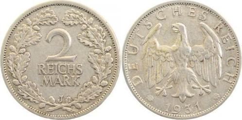 Duitsland 2 Reichsmark 1931j J 320 ss zilver, Postzegels en Munten, Munten | Europa | Niet-Euromunten, Verzenden