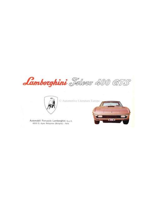 1969 LAMBORGHINI ISLERO 400 GTS BROCHURE, Boeken, Auto's | Folders en Tijdschriften