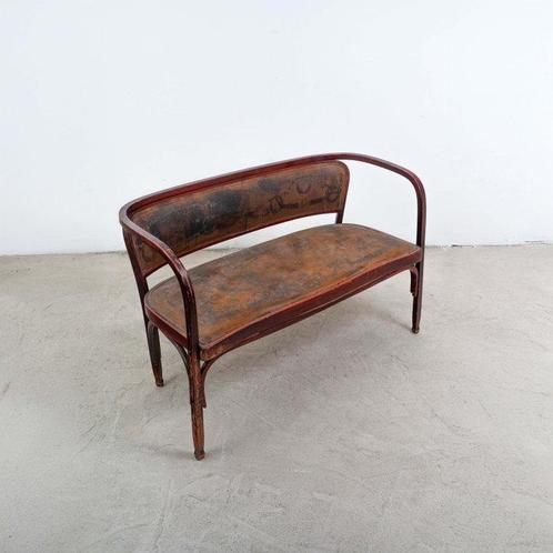 J.&J. Kohn - Gustav Siegel - Sofa - Nr. 715 - Beuken, Leder, Antiek en Kunst, Kunst | Designobjecten