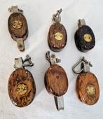 Ship’s pulley, Katrollen / blokken (6) - Hout, IJzer,, Antiek en Kunst