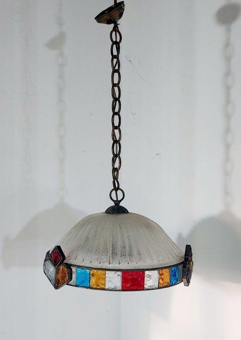 Longobard - Kroonluchter - Glas, Metaal - Gehamerd, Antiek en Kunst, Antiek | Lampen