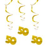 Hangdecoratie 50 Jaar Goud 3st, Hobby en Vrije tijd, Feestartikelen, Verzenden, Nieuw
