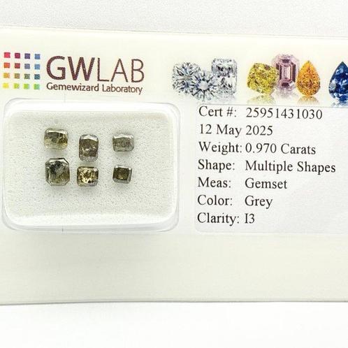 Zonder Minimumprijs - 6 pcs Diamant (Natuurlijk gekleurd) -, Sieraden, Tassen en Uiterlijk, Edelstenen