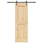 vidaXL Schuifdeur met beslag 70x210 cm massief grenenhout, Doe-het-zelf en Verbouw, Verzenden, Nieuw