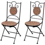 vidaXL Bistrostoelen inklapbaar 2 st keramiek, Tuin en Terras, Verzenden, Nieuw