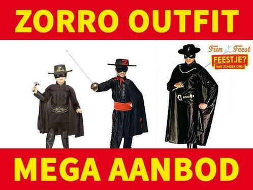 Zorro kostuums - Mega aanbod zorro pakken, Kinderen en Baby's, Carnavalskleding en Verkleedspullen, Jongen of Meisje, Nieuw, Ophalen of Verzenden