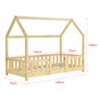 Kinderbed Sisimiut huisbed 140x70 cm houtkleurig [en.casa], Kinderen en Baby's, Kinderkamer | Bedden, Verzenden, Nieuw