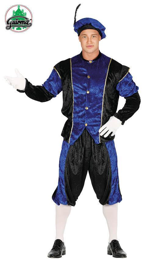 Pietenpak Navarro blauw/zwart, Kleding | Heren, Carnavalskleding en Feestkleding, Nieuw, Ophalen of Verzenden