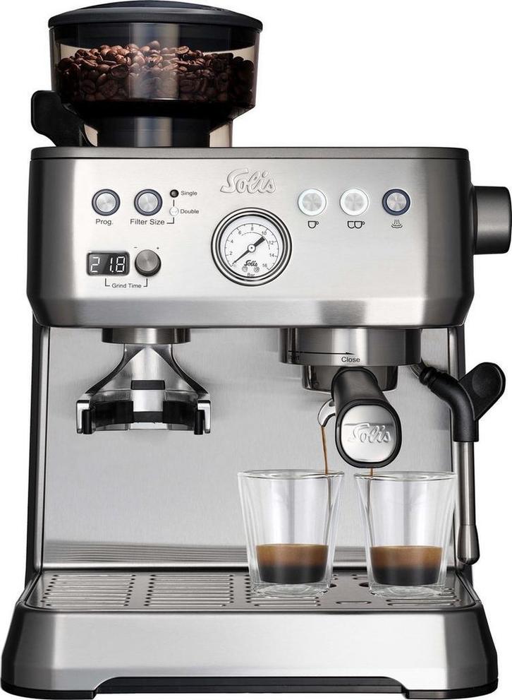 Solis Pistonmachine met Bonenmaler, Witgoed en Apparatuur, Koffiezetapparaten, Nieuw, Verzenden