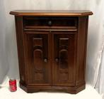 Vintage halkast met lade en rek - Kast - Hout, messing,