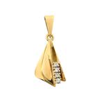 Gouden hanger met zirconia (geelgoud, fantasie, 585), Overige merken, Goud, Gebruikt, Ophalen of Verzenden