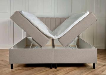 Boxspring met opbergruimte Lausanne 180 200 Beige beschikbaar voor biedingen