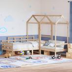 vidaXL Kinderbed met huisje en bankje massief grenenhout, Huis en Inrichting, Slaapkamer | Bedden, 90 cm, Eenpersoons, Bruin, Verzenden