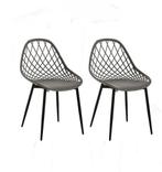 2x eetkamerstoelen - grijs met zwart - open zitting -, Huis en Inrichting, Stoelen, Verzenden, Nieuw