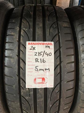 2x Hankook 215 40 R16 *ZOMER* 5MM gratis montage beschikbaar voor biedingen