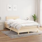 vidaXL Boxspring met matras stof crèmekleurig 120x200 cm, Huis en Inrichting, Slaapkamer | Bedden, Verzenden, Nieuw, Twijfelaar