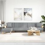 vidaXL Slaapbank L-vormig 279x140x70 cm stof lichtgrijs, Huis en Inrichting, Banken | Bankstellen, Verzenden, Nieuw, Stof, Minder dan 150 cm