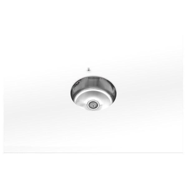 Bieden: Alpes stainless steel V40D round build in sink  D40, Doe-het-zelf en Verbouw, Sanitair, Nieuw, Ophalen of Verzenden