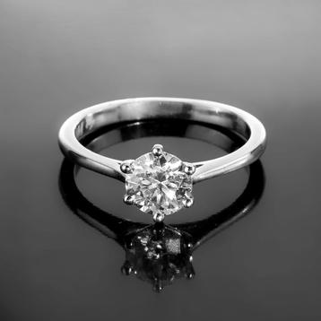 Zilveren Moissanite Ring | 925 | Solitair Verlovingsring