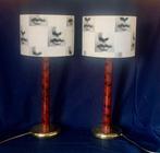 Tafellamp (2) - Paar prachtige lampen met stoffen kap van