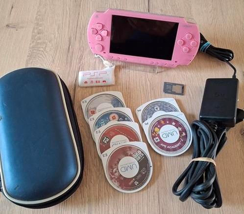 PSP 1004 roze in nieuwstaat complete set, Spelcomputers en Games, Spelcomputers | Sony PSP