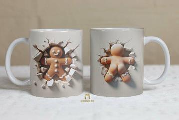 Gingerbread Man 3D Mok 11oz Wit beschikbaar voor biedingen