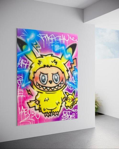 OUTSIDE 313 - Labubu X Pikachu Pokémon Outside313, Antiek en Kunst, Kunst | Schilderijen | Modern