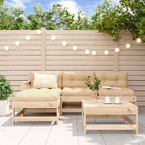 vidaXL 5-delige Loungeset massief grenenhout, Tuin en Terras, Tuinsets en Loungesets, Loungeset, Nieuw, 5 zitplaatsen, Verzenden