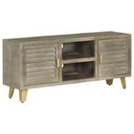 vidaXL Tv-meubel 110x30x48 cm massief mangohout met messing, 100 tot 150 cm, Verzenden, Nieuw, Minder dan 100 cm