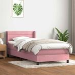 vidaXL Boxspring met matras fluweel roze 90x210 cm, Huis en Inrichting, Verzenden, Nieuw, Stof