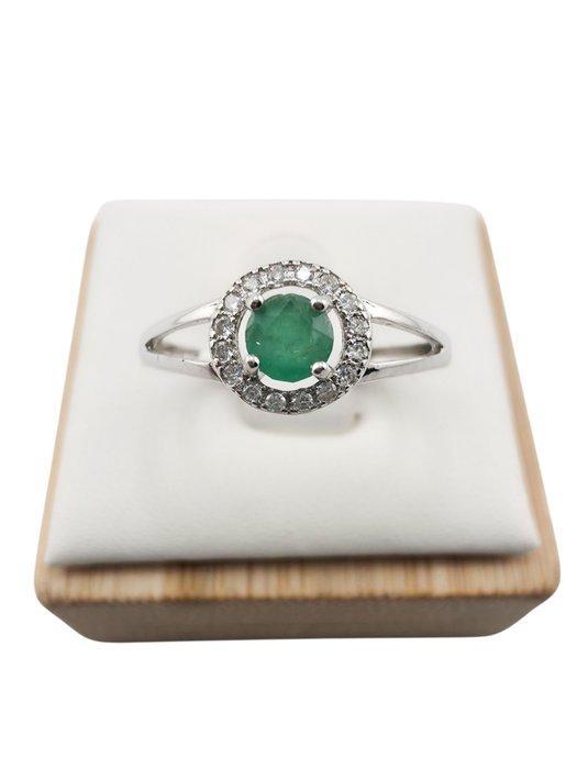 Zonder Minimumprijs - Ring Zilver - 0.27ct. tw. Smaragd, Sieraden, Tassen en Uiterlijk, Ringen