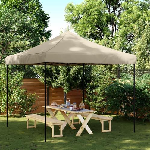 Partytent inklapbaar pop-up 292x292x315 cm taupe, Tuin en Terras, Partytenten, Partytent, Nieuw, 2 meter of meer, Verzenden