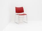 Kantinestoel - Casala Curvy - kunststof - rood - slede, Huis en Inrichting, Stoelen, Ophalen of Verzenden, Gebruikt