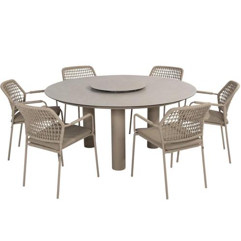 Barista Donato dining tuinset 160xH75 cm 7 delig keramiek, Tuin en Terras, Tuinsets en Loungesets, Nieuw, Ophalen of Verzenden