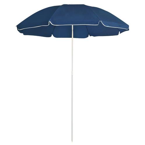 vidaXL Parasol met stalen paal 180 cm blauw, Tuin en Terras, Parasols, Nieuw, 1 tot 2 meter, Verzenden
