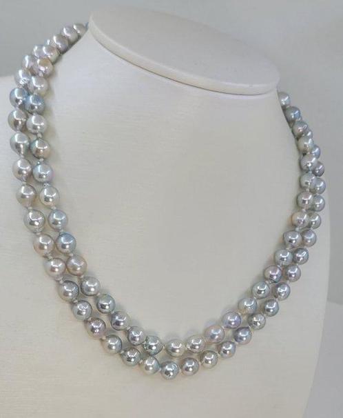Halsketting 7x7,5mm Zilveren Akoya Parel, Sieraden, Tassen en Uiterlijk, Kettingen