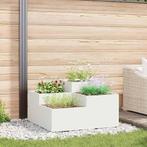vidaXL Tuinbak 80x80x48 cm Witte Staal, Tuin en Terras, Verzenden, Nieuw, Metaal, 60 tot 100 cm