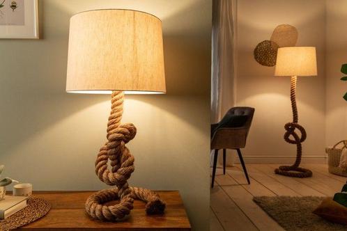 Maritieme vloerlamp SEVEN SEAS 80cm touw tafellamp linnen, Huis en Inrichting, Lampen | Tafellampen, Ophalen of Verzenden