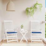 vidaXL Tuinstoelkussens 2 st 40x40x4 cm oxford stof, Verzenden, Nieuw, Blauw