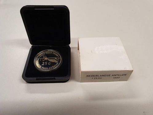 Nederlandse Antillen. Collectie van 7x 25 + 1x 5 Gulden, Postzegels en Munten, Munten | Nederland