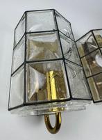Limburg Glashütte - Wandlamp (2) - Glas, Messing, Antiek en Kunst, Antiek | Lampen