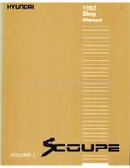 1992 HYUNDAI SCOUPE WERKPLAATSHANDBOEK ENGELS (2 BOEKEN)
