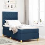 vidaXL Box Spring Bed met Matras & LED Blauw 90x200 cm Stof, 90 cm, Eenpersoons, Nieuw, 200 cm