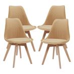 Eetkamerstoelen Fläten set van 4 stuks corduroy monsterdgeel, Huis en Inrichting, Stoelen, Verzenden, Nieuw