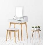 Houten kaptafel wit met klapspiegel en lades - 60x50x76 cm, Huis en Inrichting, Ophalen of Verzenden, Nieuw
